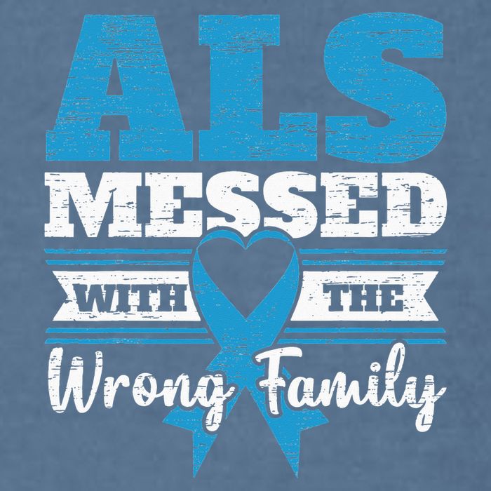 ALS Messed With The Wrong Family ALS Awareness Support Squad Garment-Dyed Sweatshirt