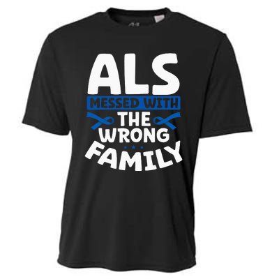 ALS Messed With The Wrong Family ALS Support Squad Cooling Performance Crew T-Shirt