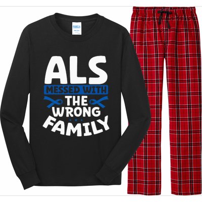 ALS Messed With The Wrong Family ALS Support Squad Long Sleeve Pajama Set