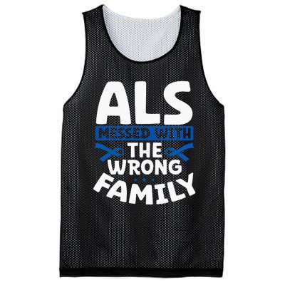 ALS Messed With The Wrong Family ALS Support Squad Mesh Reversible Basketball Jersey Tank