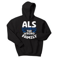 ALS Messed With The Wrong Family ALS Support Squad Kids Hoodie