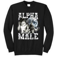 Alpha Male Wolf Meme Ironic Brainrot Sweatshirt