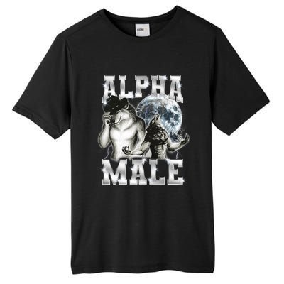 Alpha Male Wolf Meme Ironic Brainrot Tall Fusion ChromaSoft Performance T-Shirt