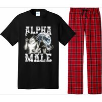 Alpha Male Wolf Meme Ironic Brainrot Pajama Set