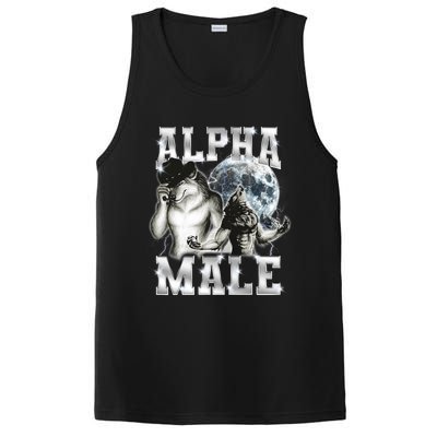 Alpha Male Wolf Meme Ironic Brainrot PosiCharge Competitor Tank