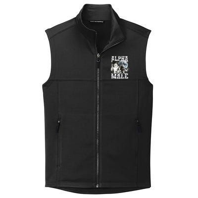 Alpha Male Wolf Meme Ironic Brainrot Collective Smooth Fleece Vest