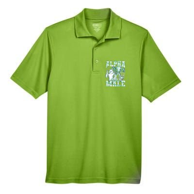 Alpha Male Wolf Meme Men's Origin Performance Pique Polo