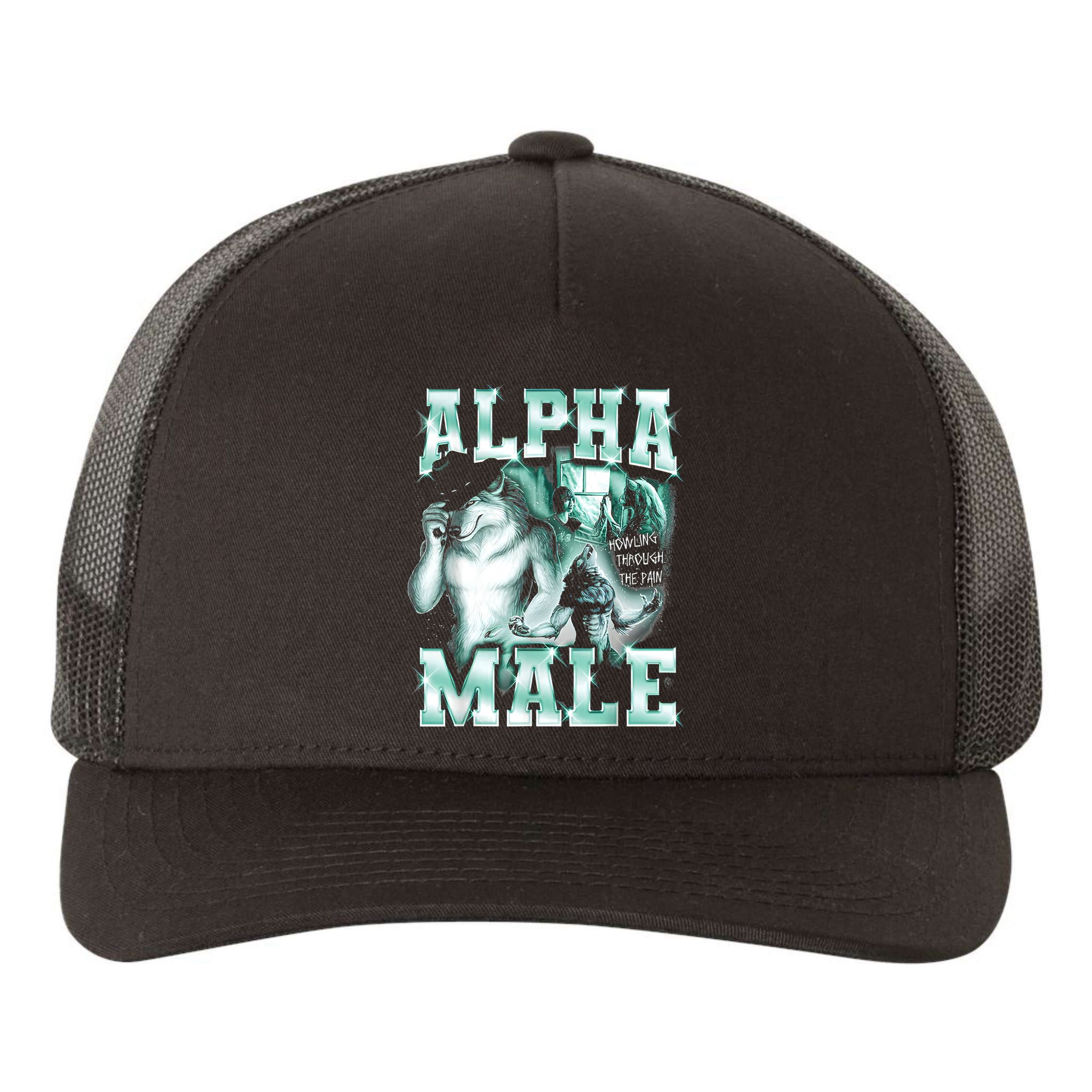 Alpha Male Wolf Meme Yupoong Adult 5-Panel Trucker Hat