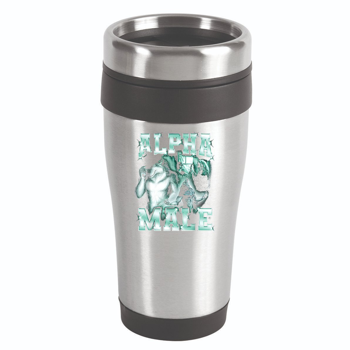 Alpha Male Wolf Meme 16oz Travel Tumbler