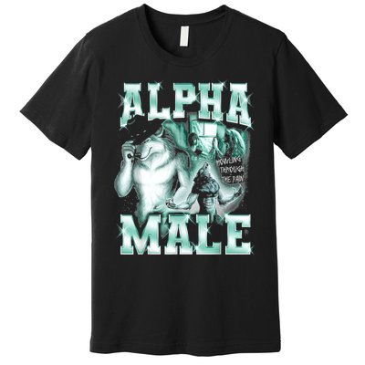 Alpha Male Wolf Meme Premium T-Shirt