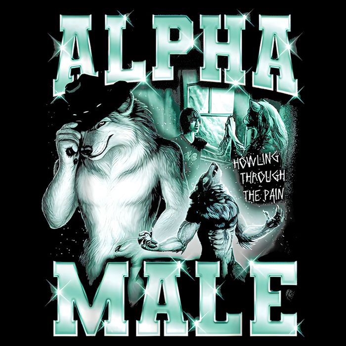 Alpha Male Wolf Meme Women's Crop Top Tee