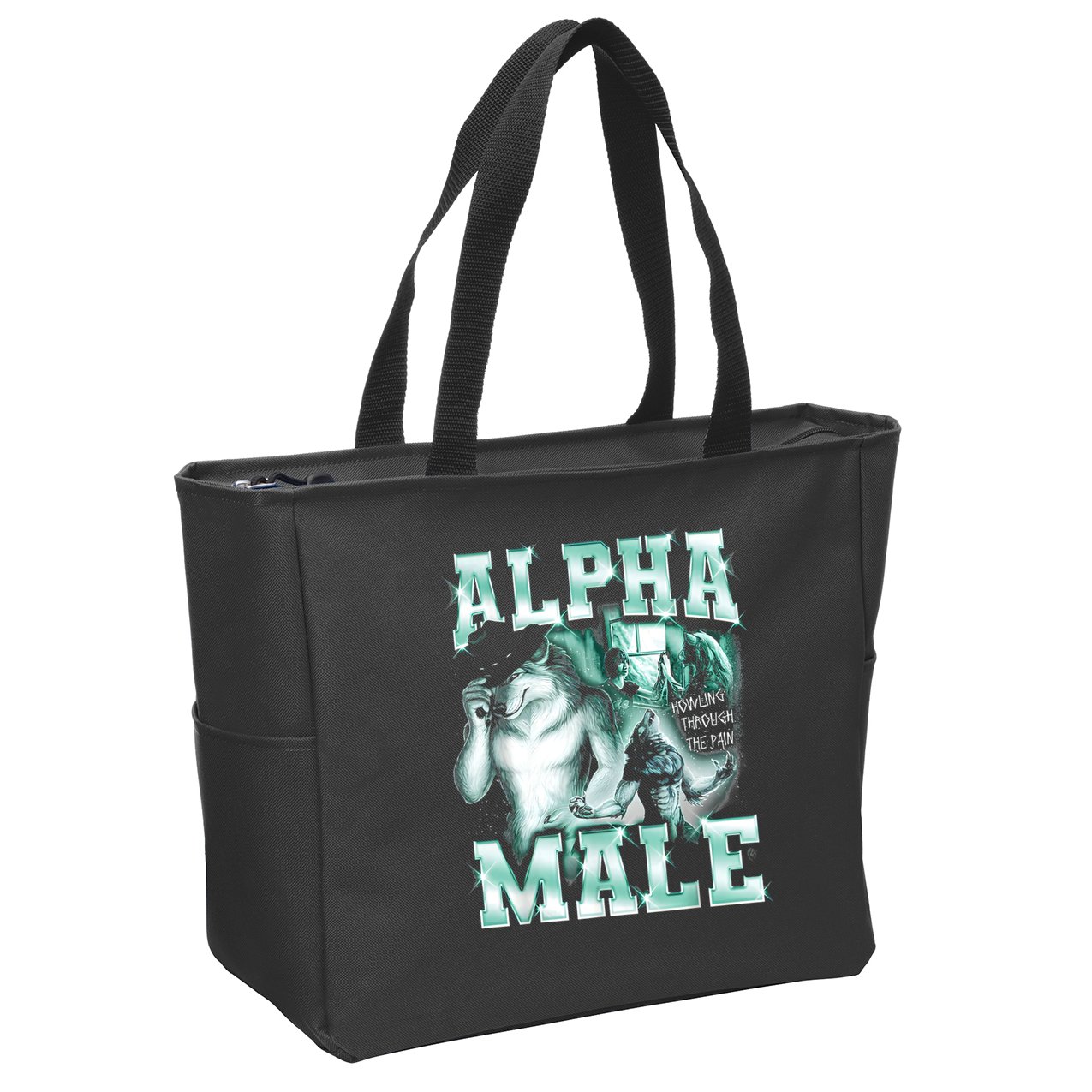 Alpha Male Wolf Meme Zip Tote Bag