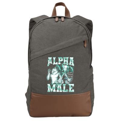 Alpha Male Wolf Meme Cotton Canvas Backpack
