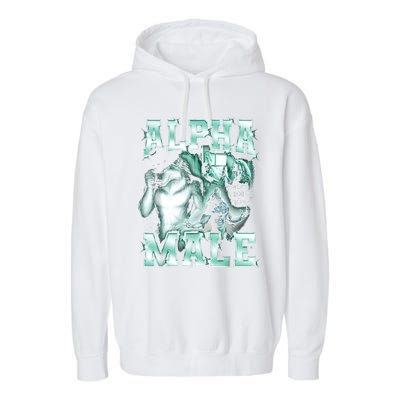 Alpha Male Wolf Meme Garment-Dyed Fleece Hoodie