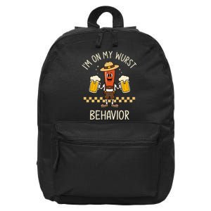 Auf Meinem Wurstverhalten Wurst Funny Oktoberfest 16 in Basic Backpack