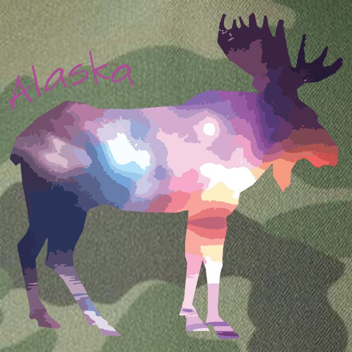 Alaska Moose Within The Borealis And The Polar Sky Legacy Tie Dye Trucker Hat