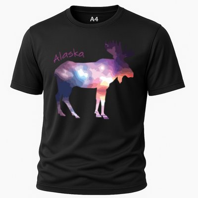 Alaska Moose Within The Borealis And The Polar Sky Performance Shirt