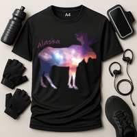 Alaska Moose Within The Borealis And The Polar Sky Performance Shirt