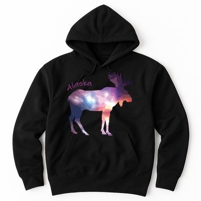 Alaska Moose Within The Borealis And The Polar Sky Hoodie