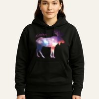 Alaska Moose Within The Borealis And The Polar Sky Hoodie