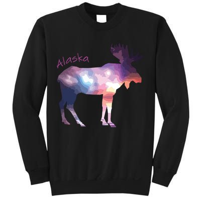 Alaska Moose Within The Borealis And The Polar Sky Sweatshirt