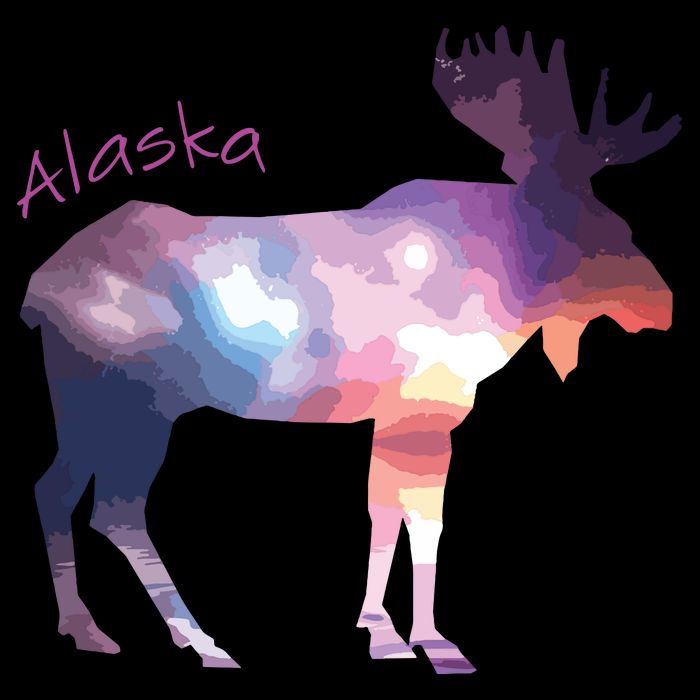 Alaska Moose Within The Borealis And The Polar Sky T-Shirt