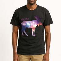 Alaska Moose Within The Borealis And The Polar Sky Tall T-Shirt