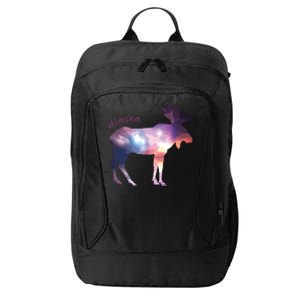 Alaska Moose Within The Borealis And The Polar Sky City Backpack