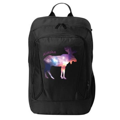 Alaska Moose Within The Borealis And The Polar Sky City Backpack