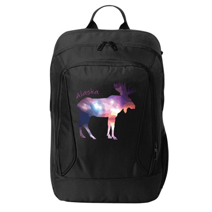 Alaska Moose Within The Borealis And The Polar Sky City Backpack