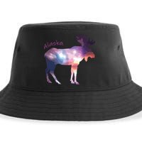 Alaska Moose Within The Borealis And The Polar Sky Sustainable Bucket Hat