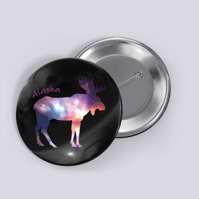 Alaska Moose Within The Borealis And The Polar Sky Button