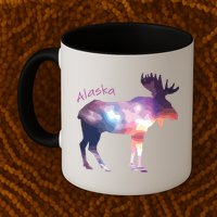 Alaska Moose Within The Borealis And The Polar Sky Mug