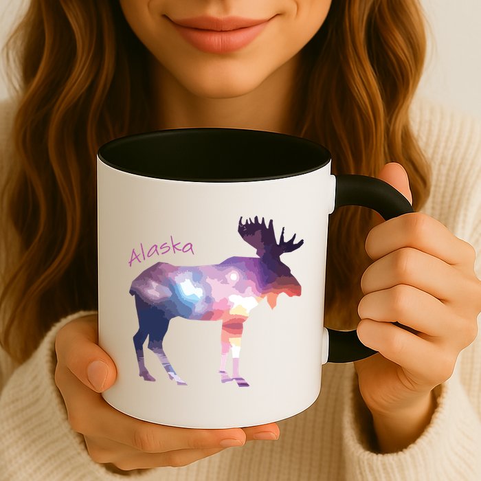 Alaska Moose Within The Borealis And The Polar Sky Mug