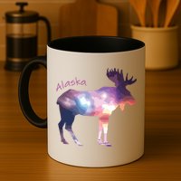 Alaska Moose Within The Borealis And The Polar Sky Mug