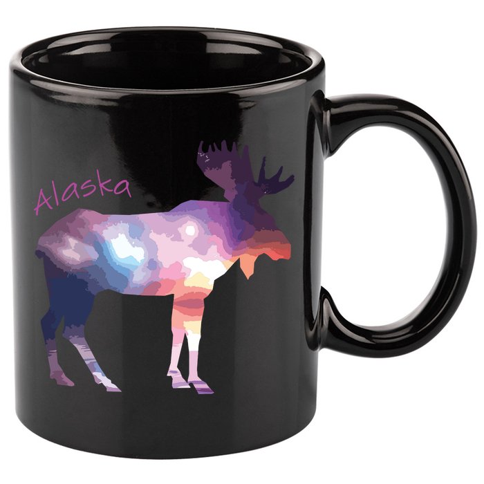 Alaska Moose Within The Borealis And The Polar Sky 11oz C Handle Ceramic Mug