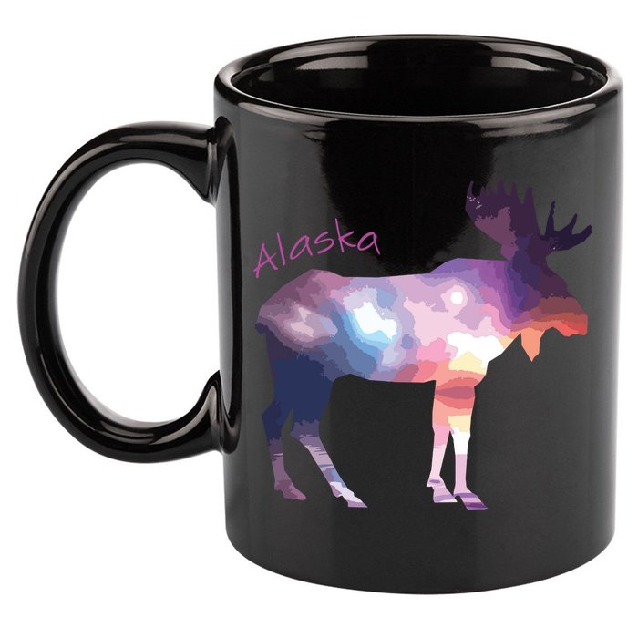 Alaska Moose Within The Borealis And The Polar Sky 11oz C Handle Ceramic Mug