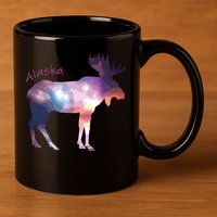 Alaska Moose Within The Borealis And The Polar Sky 11oz C Handle Ceramic Mug