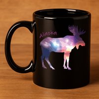 Alaska Moose Within The Borealis And The Polar Sky 11oz C Handle Ceramic Mug