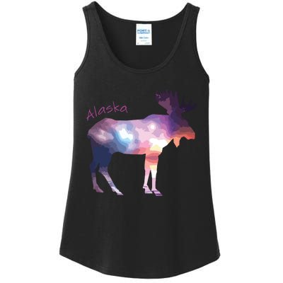 Alaska Moose Within The Borealis And The Polar Sky Ladies Essential Tank