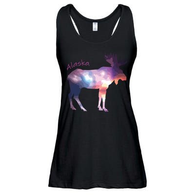 Alaska Moose Within The Borealis And The Polar Sky Ladies Essential Flowy Tank
