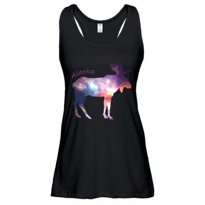 Alaska Moose Within The Borealis And The Polar Sky Ladies Essential Flowy Tank