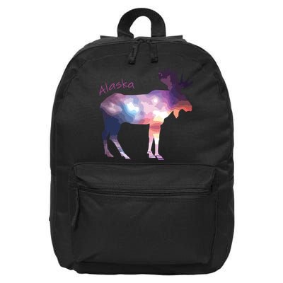 Alaska Moose Within The Borealis And The Polar Sky 16 in Basic Backpack