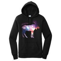 Alaska Moose Within The Borealis And The Polar Sky Women's Pullover Hoodie