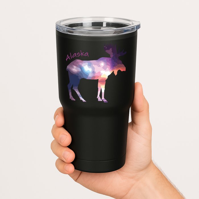 Alaska Moose Within The Borealis And The Polar Sky Tumbler