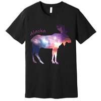 Alaska Moose Within The Borealis And The Polar Sky Premium T-Shirt