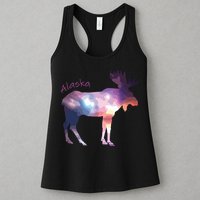 Alaska Moose Within The Borealis And The Polar Sky Womens Tank Top