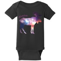 Alaska Moose Within The Borealis And The Polar Sky Baby Bodysuit