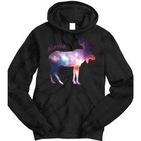 Alaska Moose Within The Borealis And The Polar Sky Tie Dye Hoodie