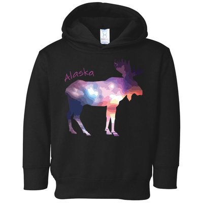 Alaska Moose Within The Borealis And The Polar Sky Toddler Hoodie